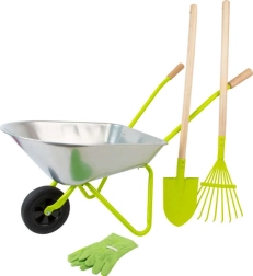 Kindergarten-Set mit Schubkarre, Schaufel, Harke und Handschuhen SMALL FOOT