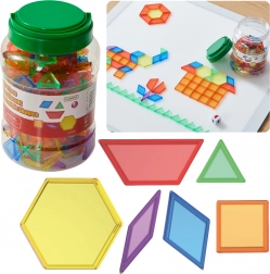 MASTERKIDZ Montessori Mosaik-Tangram mit transparenten geometrischen Formen, 140 Teile