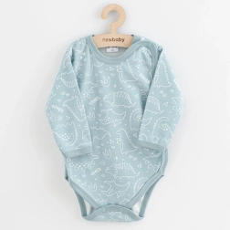 Baby-Body mit Komplett-Knopfleiste New Baby Classic II Dino mint 68 (4–6 Monate)