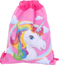 Schulrucksack für Schuhe mit Einhornmotiv, rosa 35x27 cm