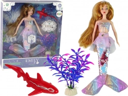 Puppe Emily Meerjungfrau mit Zubehör rosa