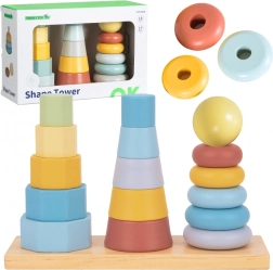 Tooky Toy hölzerner Sortierturm – Montessori drei Türme