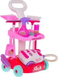 Kinder-Reinigungsset mit interaktivem Staubsauger und Wagen