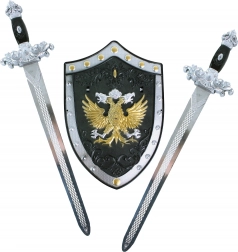 Rittersatz mit Schild und zwei Schwertern für Kinder