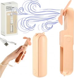 Mini Klapp-Tischventilator mit USB rosa
