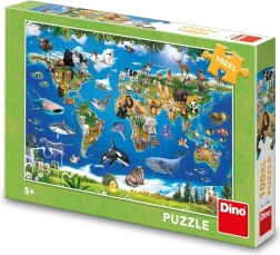 DINO Puzzle Tierkarte – 100 XL Teile