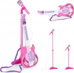 Kinderset mit E-Gitarre und Mikrofon mit verstellbarem Ständer