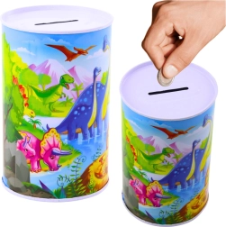 Metall-Spardose mit Dinosauriern 13 × 8 cm