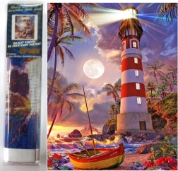 Diamantmalerei Leuchtturm 30x40 cm