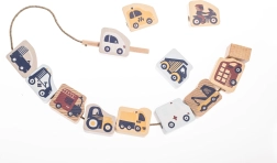 Cubika Pastell-Fädelspiel Fahrzeuge – Holz-Fädelset