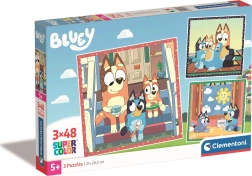 Puzzle 3x48 Teile Bluey Quadratisch
