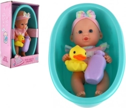 Babypuppe in Badewanne mit Zubehör 26 cm