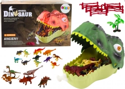 Set aus Dinosaurierfiguren mit großem grünem Maul, 45 Teile