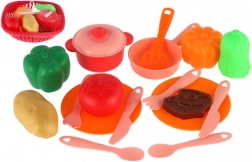 Kindergeschirr-Set im Korb mit Zubehör