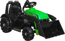 Elektrischer Kindertraktor mit Frontlader und Hupe – grün