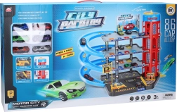 Parkstation mit 6 Metallautos 55 × 40 × 44 cm