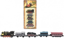 Zug mit Waggons, 5 Stk., Metall/Kunststoff, 8 cm, mit Rückziehmotor