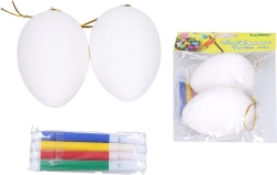 Kunststoff-Eier zum Ausmalen 5 × 8 cm, 2 Stk. mit Stiften