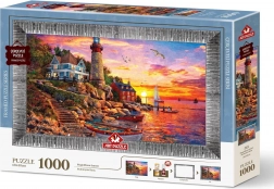 ART PUZZLE Puzzle mit Rahmen und Kleber Wunderschöner Sonnenuntergang 1000 Teile