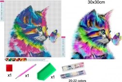 Diamond Painting Kätzchen 30 × 30 cm