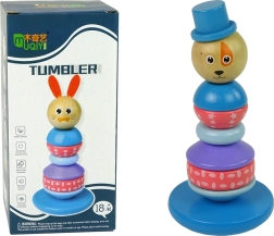 Holzpyramide Lernspielzeug Hund mit Hut