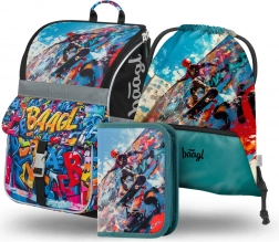 Set Schulranzen, Federmäppchen und Beutel BAAGL Skatepark