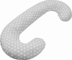 universelles Stillkissen in C-Form New Baby Sternchen grau
