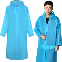 Unisex-Regenponcho mit Kapuze aus EVA, blau