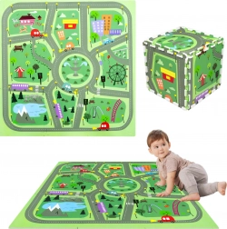 Schaumstoff-Spielmatte Humbi Stadtstraßen 90 × 90 cm, 9 Teile