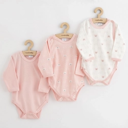 Baby-Body mit durchgehender Knopfleiste NEW BABY Classic II, Mädchen, 3 Stück, rosa, Gr. 62 (3–6 Monate)