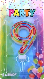 Party-Tortenkerze Zahl 9 – Streifen