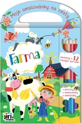 Ausmalbuch für unterwegs – Bauernhof, 96 Seiten, Aufkleber und 6 Buntstifte