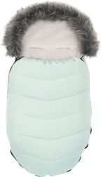 Kinder-Fußsack mit Fell NEW BABY, hellgrau