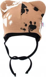 Baby-Mütze aus Baumwolle mit Öhrchen New Baby Paw senfgelb