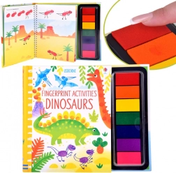 kreatives Fingerabdruck-Malbuch Dinosaurier, 64 Seiten, 7 Farben