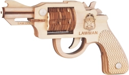 Woodcraft Holz 3D-Puzzle Revolver mit Gummis Colt