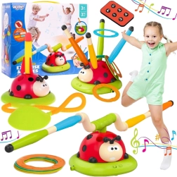 Woopie interaktives 3-in-1-Spiel für Kinder – Springstange, Raketenwerfer und Ringwurf Biedronka