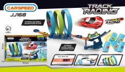 Rennbahn scharfe Kurve mit dreifachem Looping