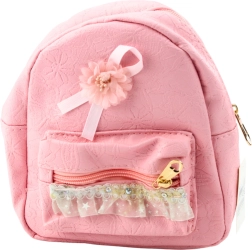Rosa Kinder-Rucksack mit Schleife und Rüsche