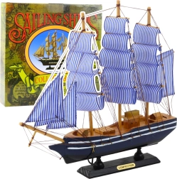 Dekoratives Schiffsmodell Blau-Weiß 33x31 cm