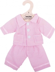 Rosa gestreifter Pyjama für Puppe 38 cm