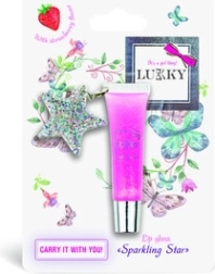 Lukky glitzernder Lipgloss mit Erdbeergeschmack und Anhänger