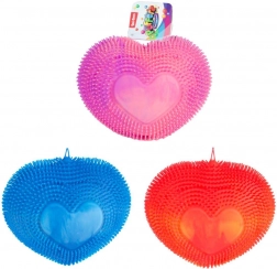 Knautsch-Herz Puffer – antistress Regenbogen-Spielzeug aus weichem Silikon 18 cm