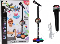 Mikrofon mit Stativ für Kinder Verstellbar Schwarz