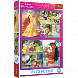 Puzzle 2x70 Disney Prinzessinnen Märchentage