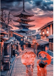 Puzzle Abend in Kyoto 500 Teile