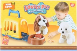 Plüschhund mit Transportbox und Zubehör