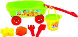 Fröhlicher Wagen mit Sandkasten-Set
