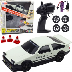 Ferngesteuertes Rennauto 4WD mit austauschbaren Rädern weiß