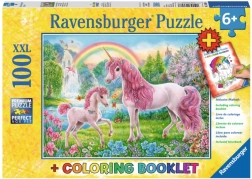 Puzzle Magische Einhörner XXL 100 Teile + Malbuch RAVENSBURGER